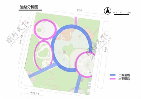 滨水广场景观设计道路分析图图片