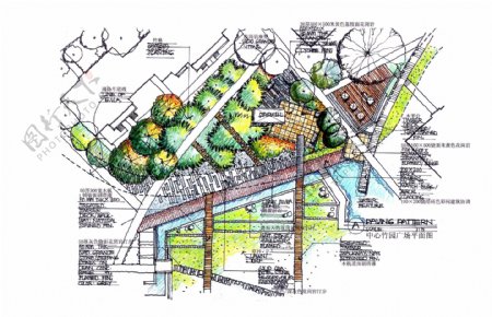 海信都市春天景观规划设计手绘图片素材