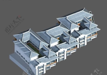 中国古代建筑宾馆酒楼3D模型