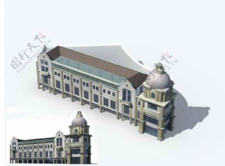 西式建筑群3D模型