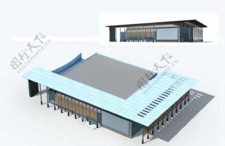 体育馆建筑设计3D模型图
