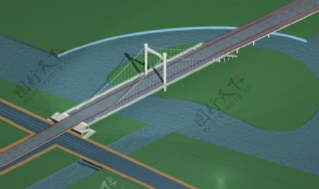 桥梁大桥3D小品建筑模型