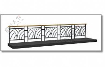 室外模型栏杆栅栏3d素材公用设施26