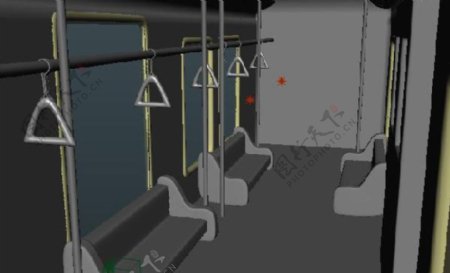 3D地铁车厢内场景