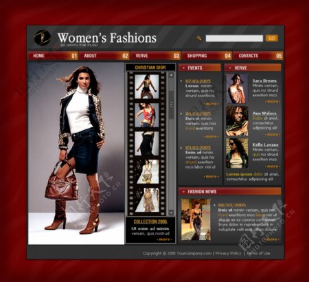 女性流行时尚服饰网页模板