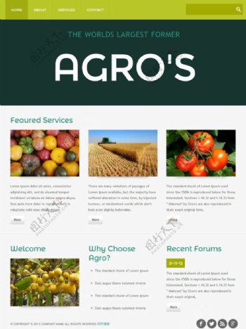 农业种植网站模板图片