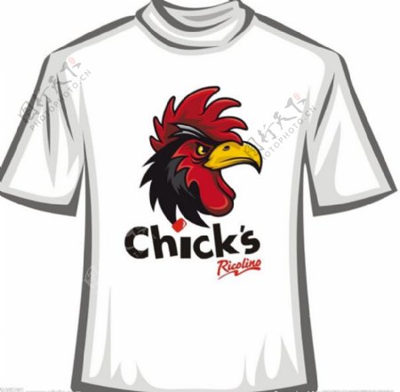 公鸡T恤衫设计