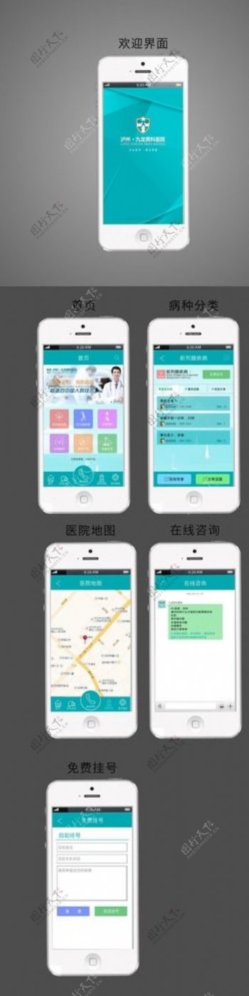九龙男科医院手机网页UI设图片