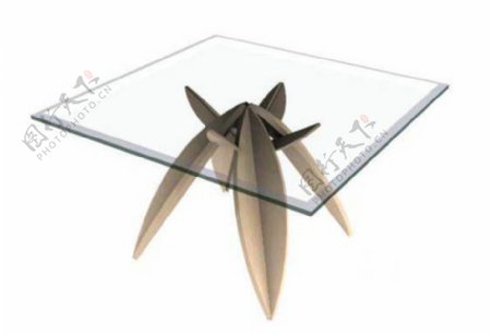 透明玻璃桌家居家具装饰素材