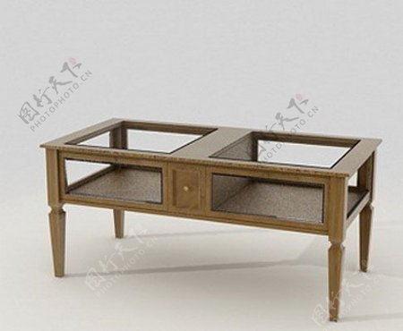 3D欧式木桌子模型
