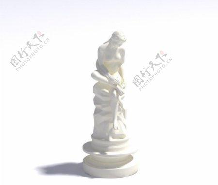 坐着的裸体女性雕塑3D模型