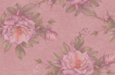 粉色典雅花卉背景装饰图案素材外框篇