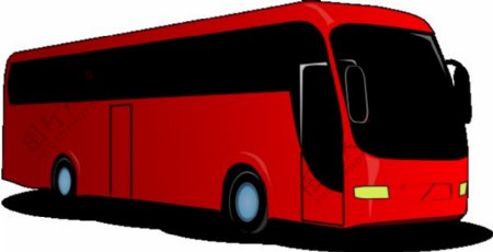 红色旅游巴士剪贴画
