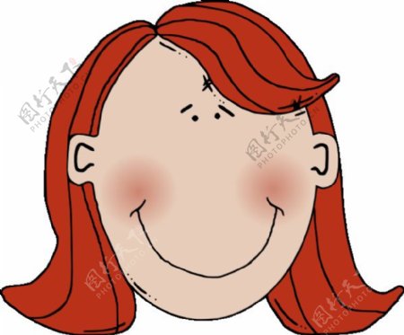 女子的脸红头发的剪贴画