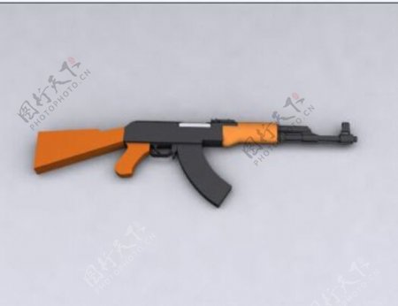 苏制AK47突击步枪3D模型