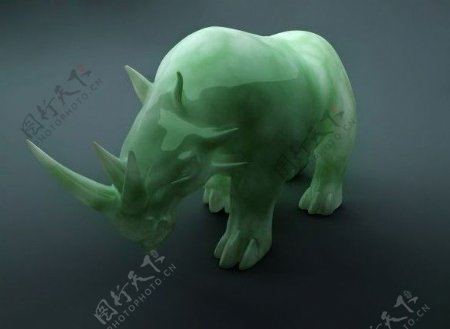 翡翠犀牛模型