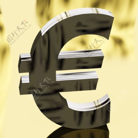 银欧元符号为金钱或财富的象征