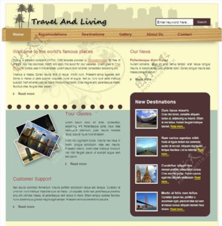 自由旅行CSS网页模板