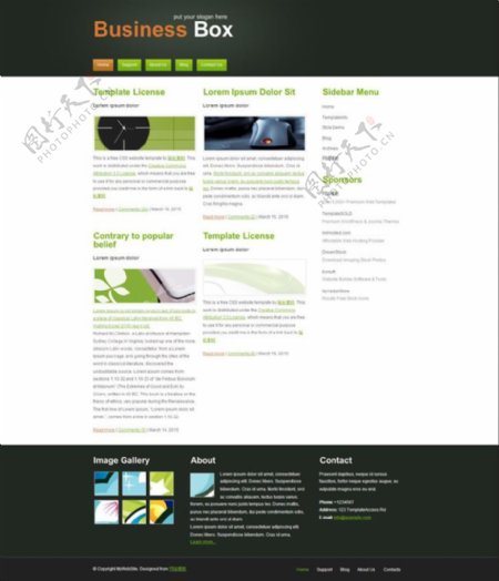 灰棕色web2.0网站