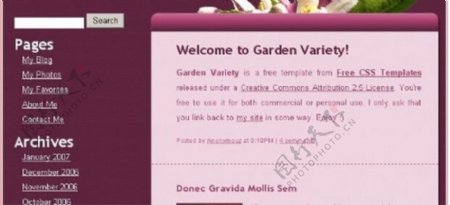 玫瑰色花卉养植信息网页模板