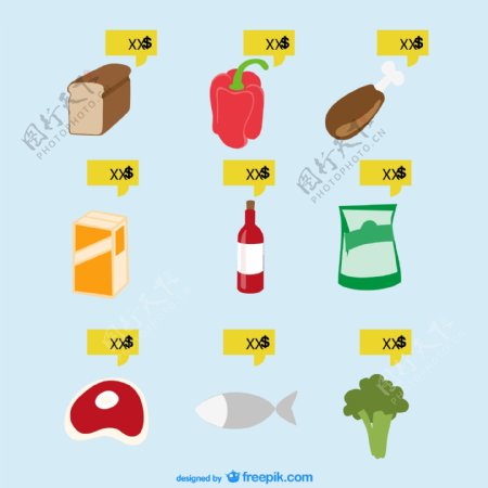 价格牌的食品海报