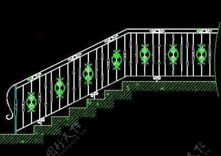 木楼梯铁艺楼梯旋转楼梯现代式楼梯楼梯扶手CAD图块34