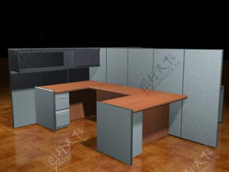 办公家具办公桌3d模型办公桌234