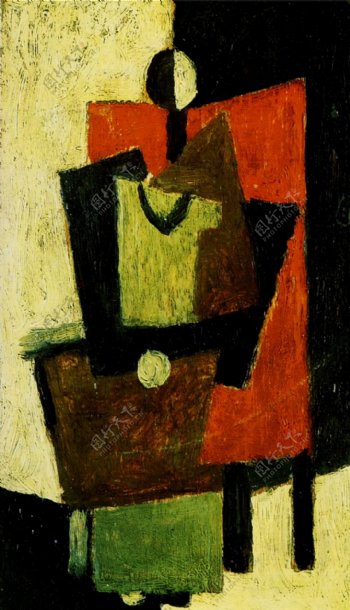 1918Femmeassisedansunfauteuilrouge西班牙画家巴勃罗毕加索抽象油画人物人体油画装饰画