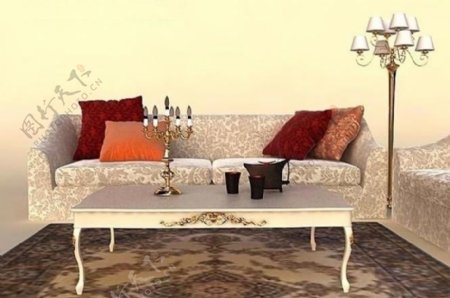 精致欧式家具沙发茶几组合图片