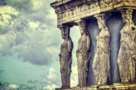 厄瑞克忒翁神庙女神柱像高清图片