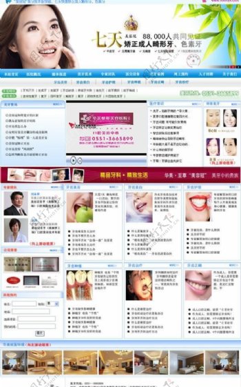 牙科网页模板图片