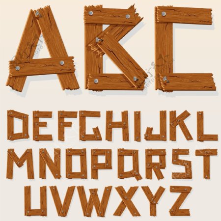 木制字母矢量素材1