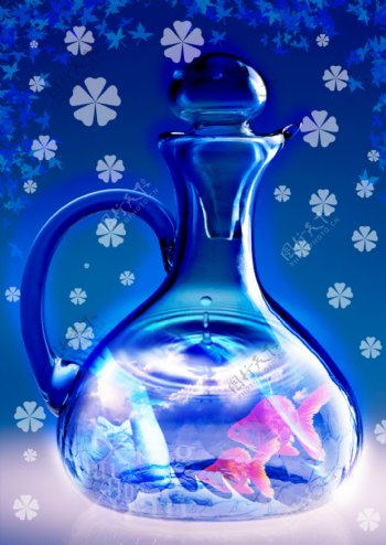 蓝色魔瓶图片
