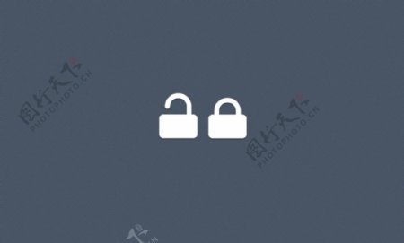 简单的小锁解锁网站图标集PSD