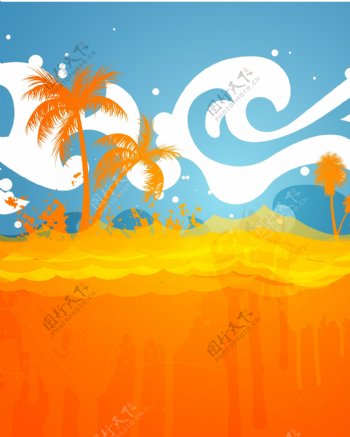 夏日海滩背景图片