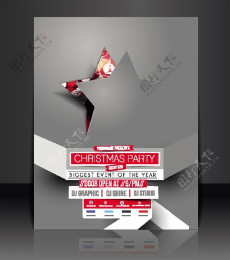 圣诞节海报封面设计向量集01