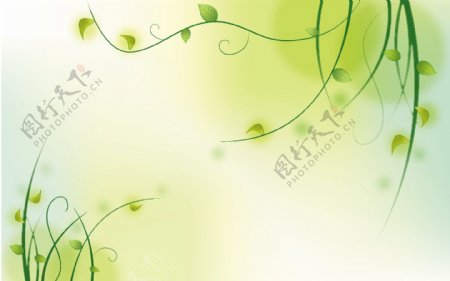 韩国绿色春天花纹矢量素材01