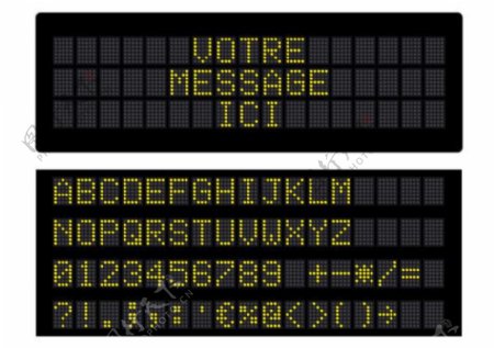 黄色LED字体显示屏nbsp矢量素材