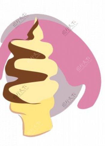 在锥形矢量图像巧克力冰淇淋