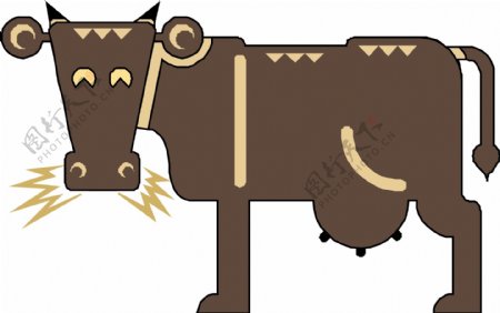 印花矢量图动物牛可爱卡通母牛免费素材