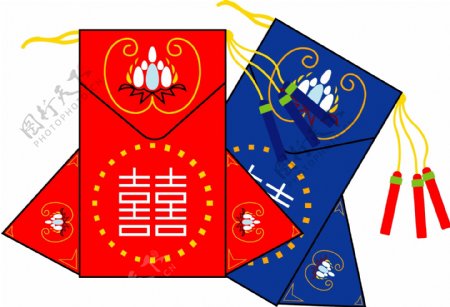韩国传统新年符号喜袋矢量图13