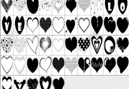 45款爱心笔刷情人节设计必备素材图片