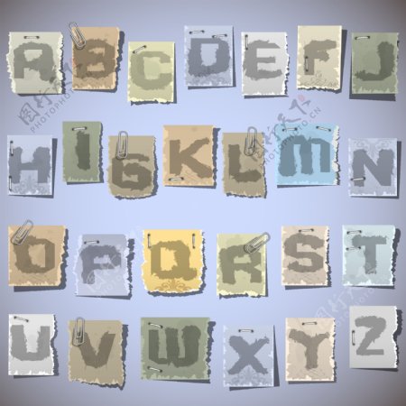 撕纸字母拼音图片