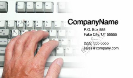 键盘信息打字专业名片设计PSD