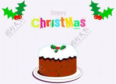 卡通圣诞蛋糕卡PPT模板