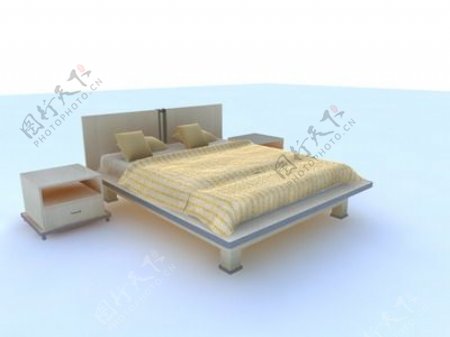 现代床3d模型家具模型27