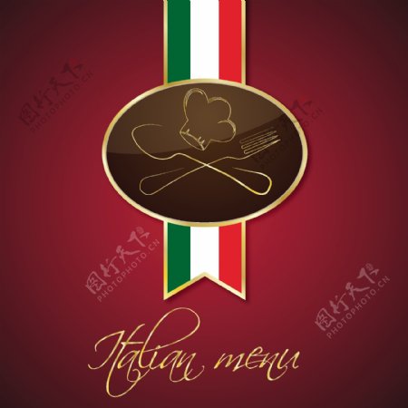 意大利菜单设计元素矢量图02
