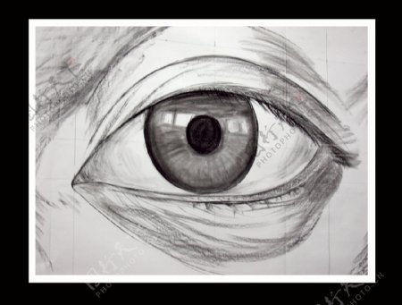 手绘创意素描人物眼睛图片
