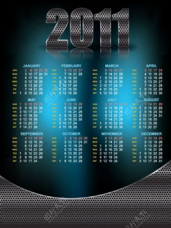 2011日历模板矢量