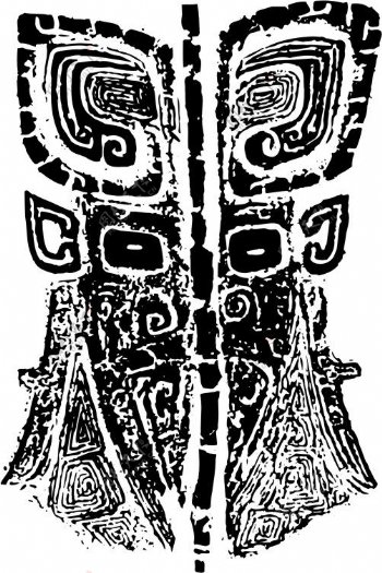 印花矢量图古代雕刻黑白色民族古代印记免费素材